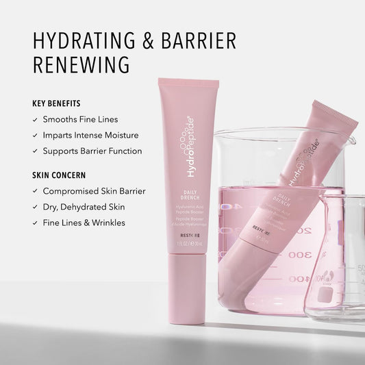 HydroPeptide Daily Drench, Hyaluronic Acid Peptide Booster Serum, Anti-Aging Face, 1 Ounce