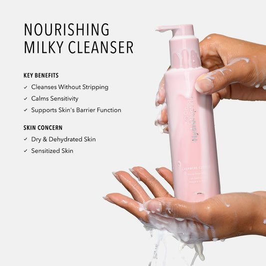 HydroPeptide Cashmere Cleanse, Facial Rose Milk, Clean & Balance Skin's Natural Oils, 6.76 Ounce