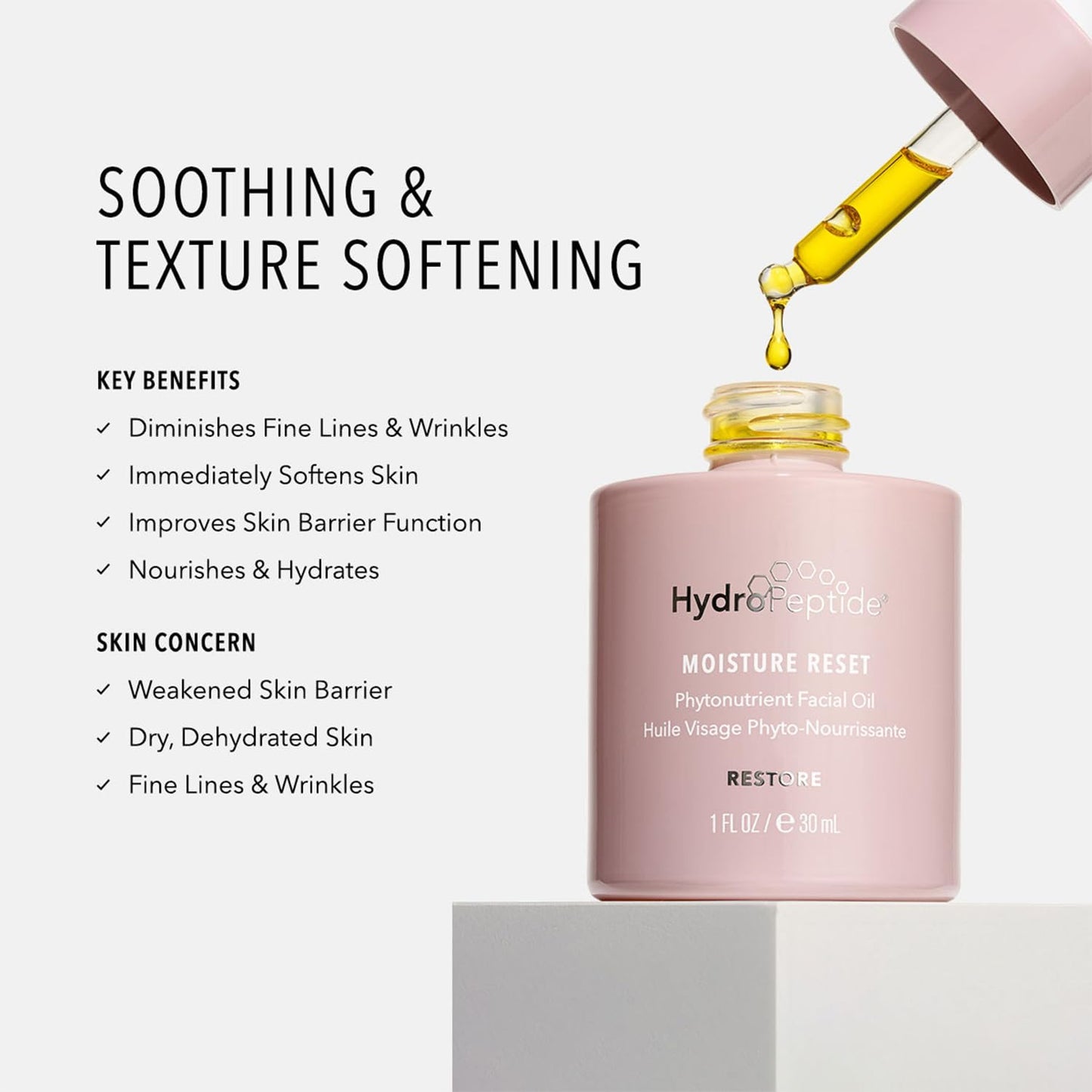 HydroPeptide Eye Authority and Moisture Reset Oil, Anti-Wrinkle and Restore Bundle, (0.5 Ounce and 1 Ounce)
