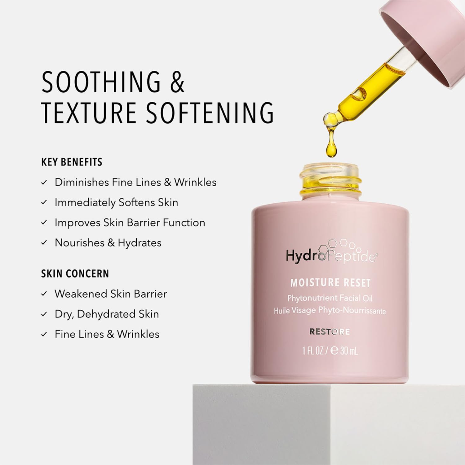 HydroPeptide Eye Authority and Moisture Reset Oil, Anti-Wrinkle and Restore Bundle, (0.5 Ounce and 1 Ounce)