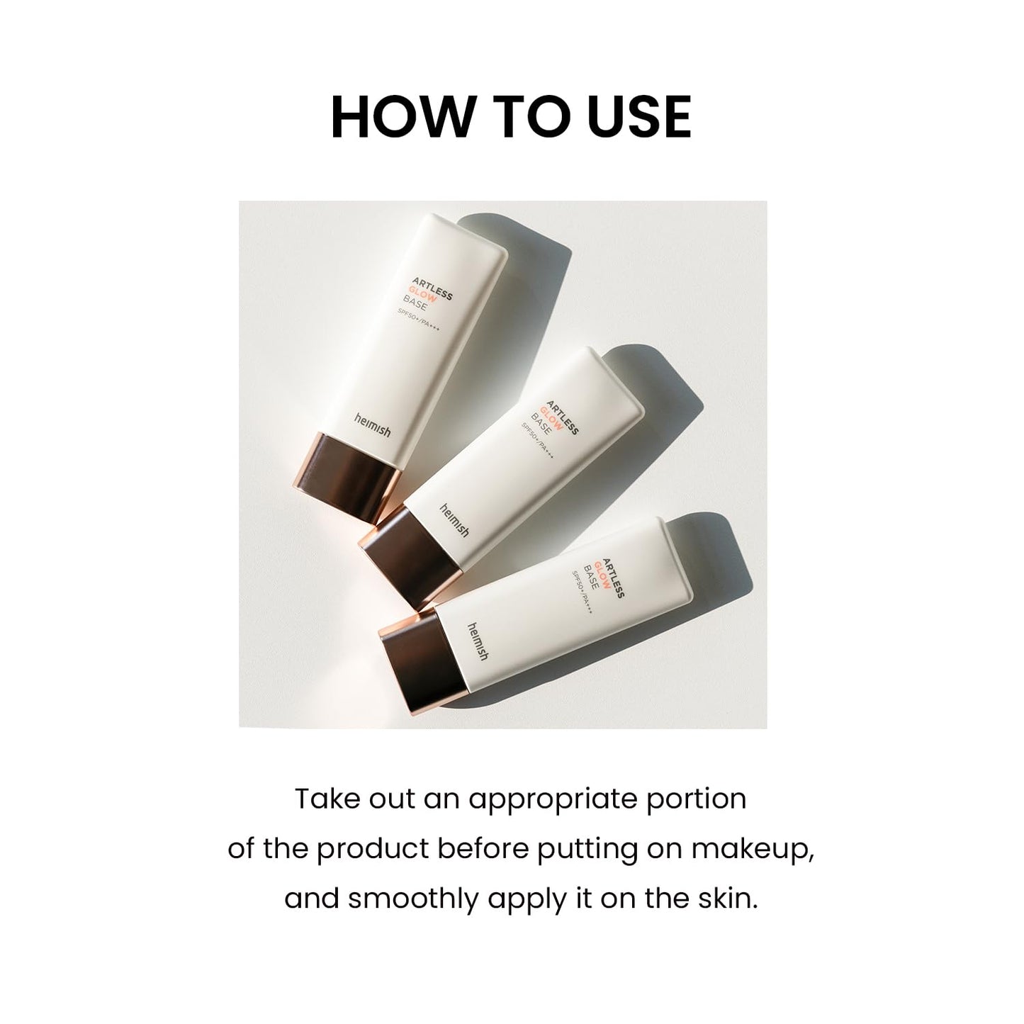HEIMISH Artless Glow Base 1.35fl.oz/40ml, Multipurpose Makeup Base, Primer, Highlighter, Tone Up Sunscreen for face, Lightweight, Non-greasy, Hydrating, Natural Finish with SPF 50+ PA++++