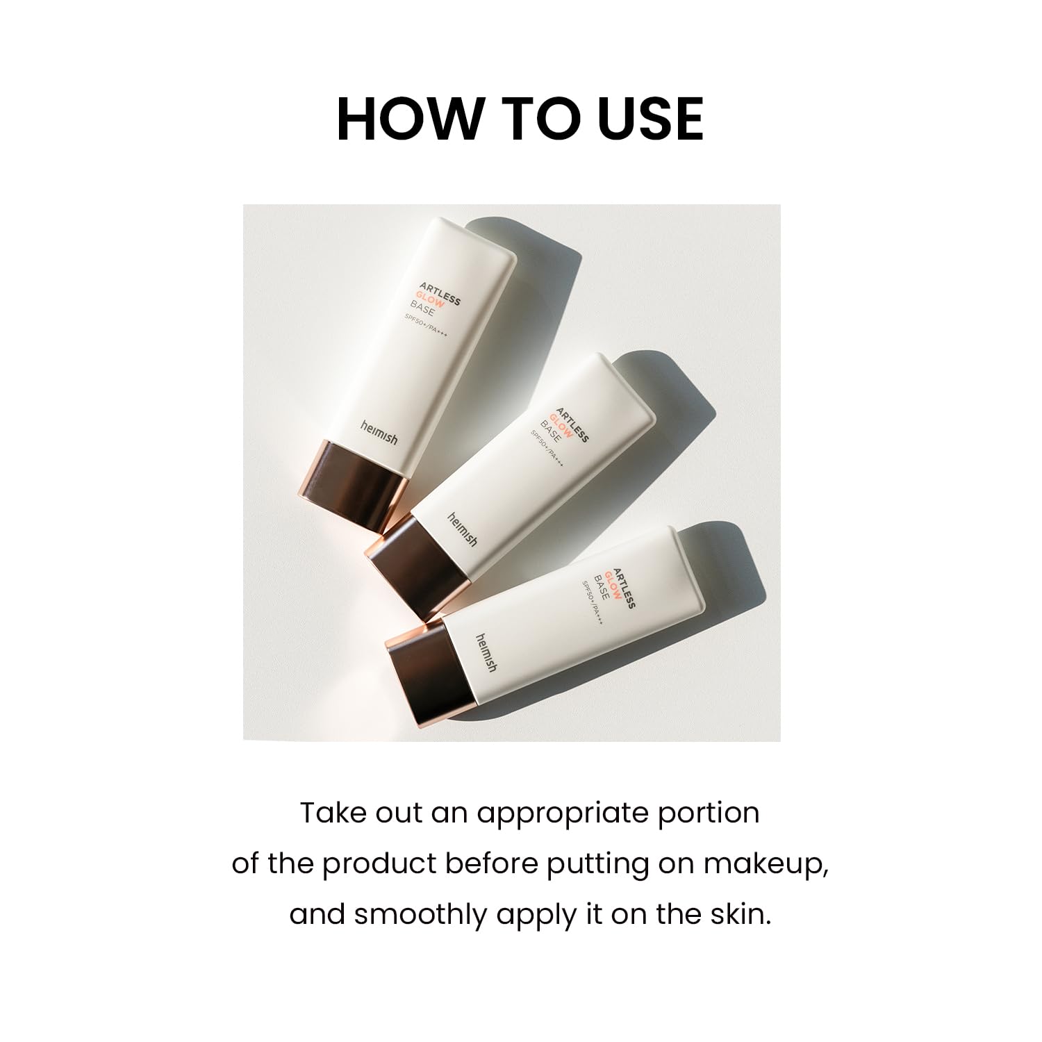 HEIMISH Artless Glow Base 1.35fl.oz/40ml, Multipurpose Makeup Base, Primer, Highlighter, Tone Up Sunscreen for face, Lightweight, Non-greasy, Hydrating, Natural Finish with SPF 50+ PA++++